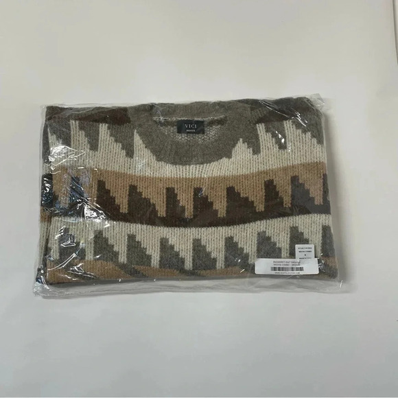 NEW Vici Snowdrift Knit Sweater in Mocha Combo Size Medium - Picture 9 of 10